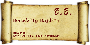 Borbély Baján névjegykártya